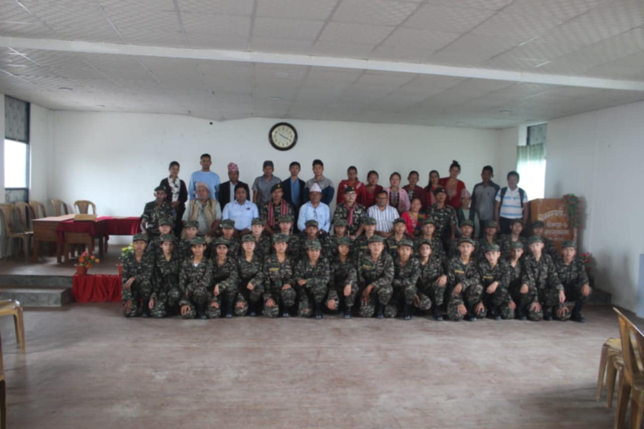 नेपाली सेनाद्धारा विद्यार्थीलाई राष्ट्रिय सेवा दल तालिम